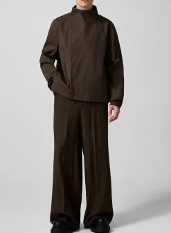 Fluid pure wool wide-leg pant