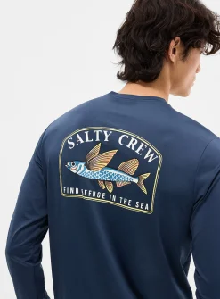 Flying fish long-sleeve rashguard tee