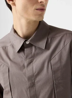 Fogpocket taupe poplin shirt
