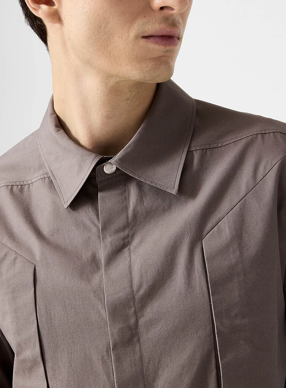 Fogpocket taupe poplin shirt