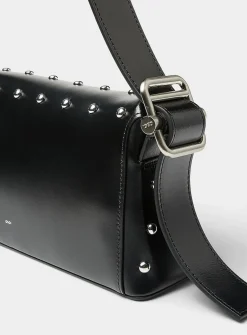 Folder Brot studded leather baguette bag