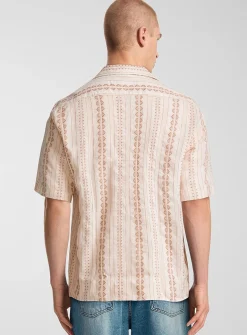 Folk stripe camp shirt