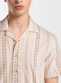 Folk stripe camp shirt