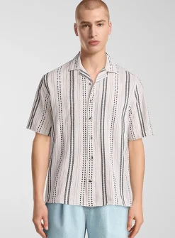 Folk stripe camp shirt