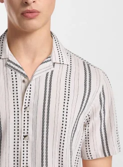 Folk stripe camp shirt