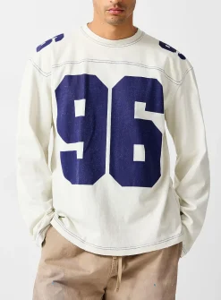 Football-style long-sleeve T-shirt