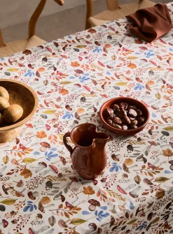Forest mushrooms vinyl tablecloth