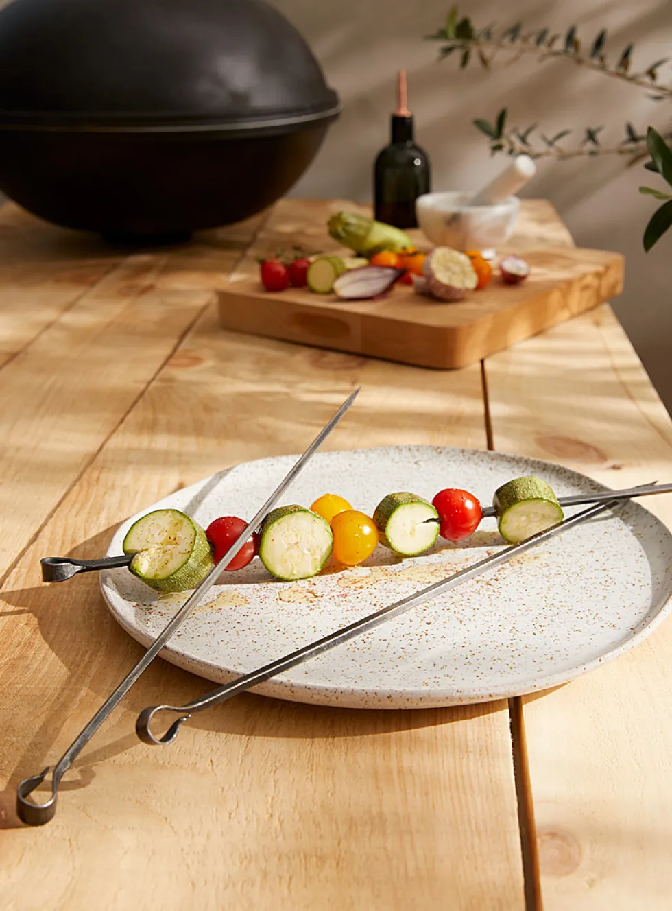Forged barbecue skewers