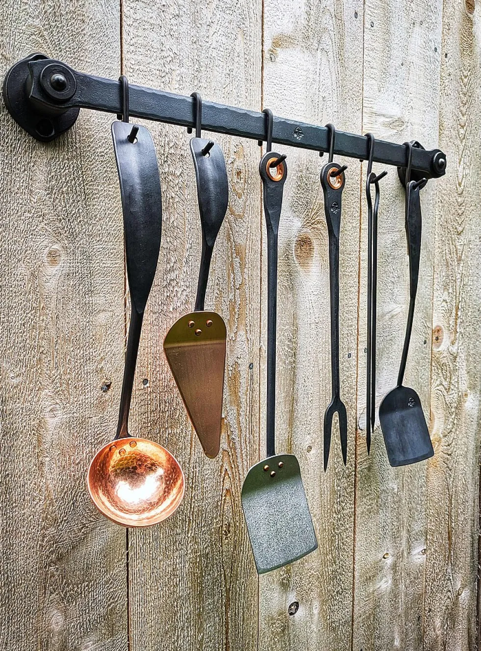 Forged kitchen utensil holder