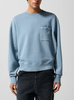 Frayed logo pocket sweatshirt