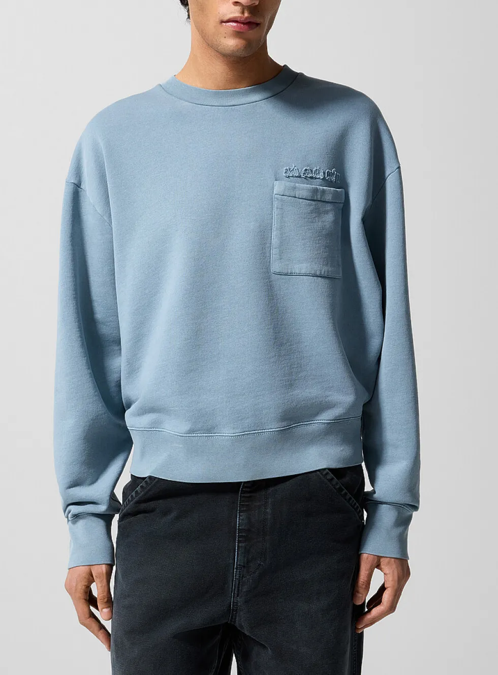 Frayed logo pocket sweatshirt