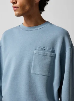 Frayed logo pocket sweatshirt