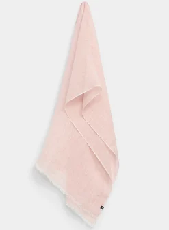 Frayed-edging lightweight 100% linen scarf