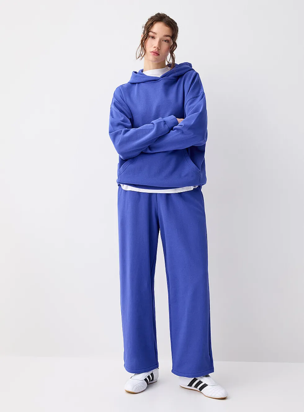 French terry wide-leg pant