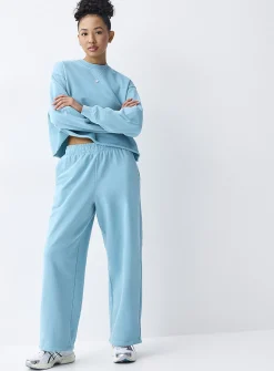 French terry wide-leg pant