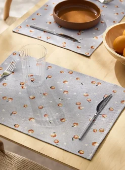 Fresh orange tapestry placemats