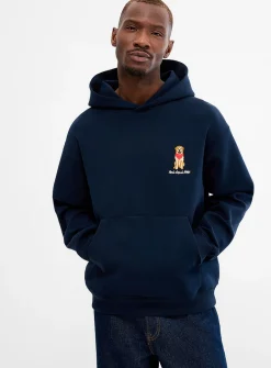 Friendly dog embroidered hoodie