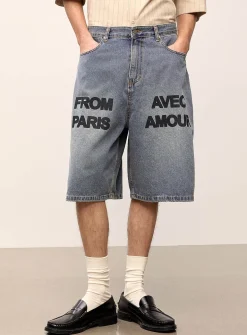From Paris denim Bermudas
