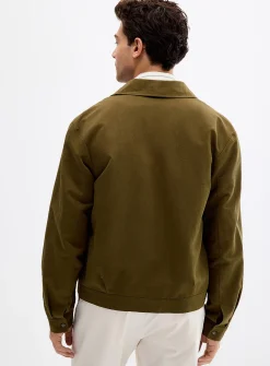 Full-zip cotton-linen jacket