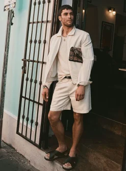 Full-zip cotton-linen jacket