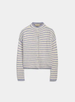 Funnel neck buttoned sweater