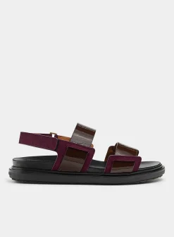 Fussbett lustrous straps prune-coloured sandals