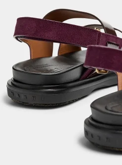Fussbett lustrous straps prune-coloured sandals