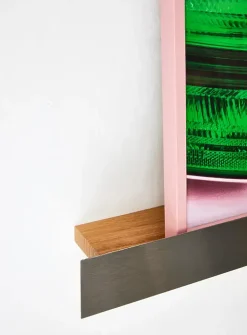 Gallery oak and steel floating shelf