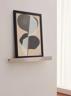 Gallery oak and steel floating shelf