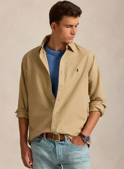 Garment-dyed Oxford shirt