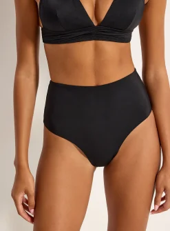 Gathered back high-rise bikini bottom