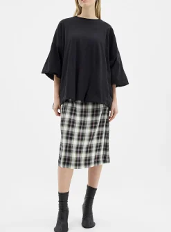 Gathered hem oversized T-shirt
