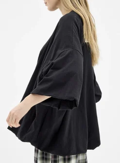 Gathered hem oversized T-shirt