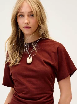 Gathered waist T-shirt