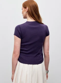Gathered waist ultra-soft ribbed sweater