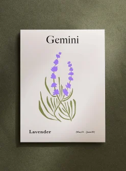 Gemini floral zodiac poster