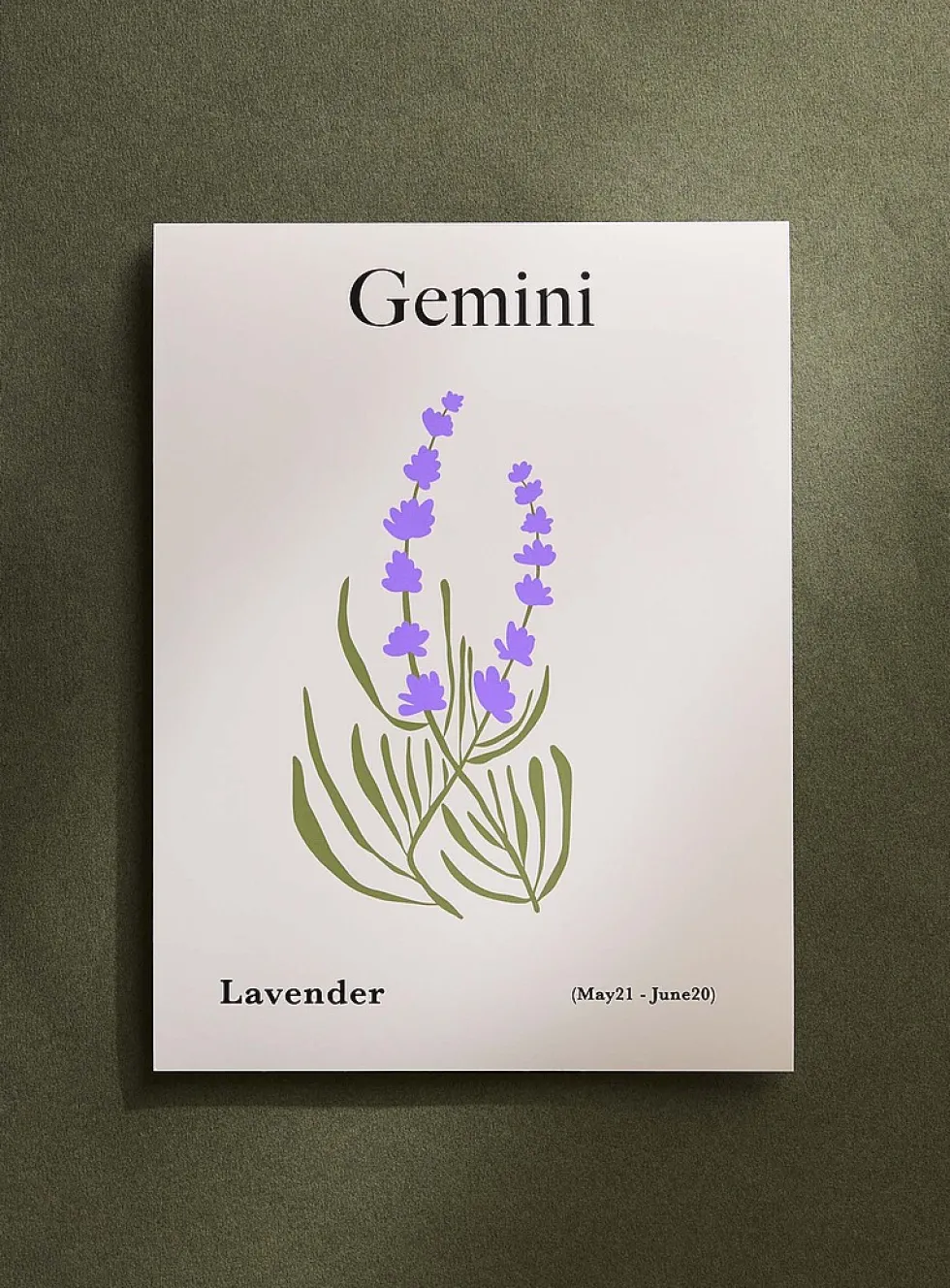Gemini floral zodiac poster