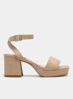 Genial faux-suede block-heel sandals