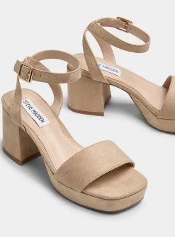 Genial faux-suede block-heel sandals
