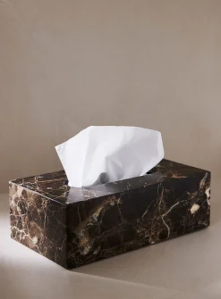 Genuine black marble tissue box cover