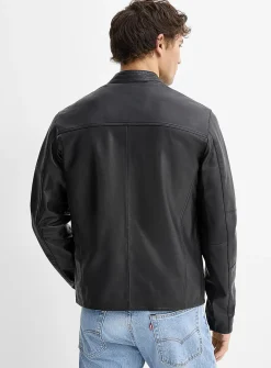 Genuine leather biker jacket