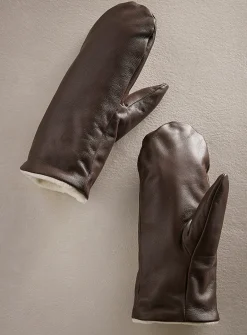 Genuine leather mittens