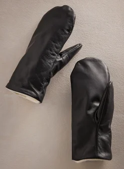 Genuine leather mittens