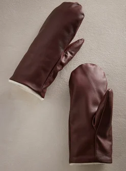 Genuine leather mittens
