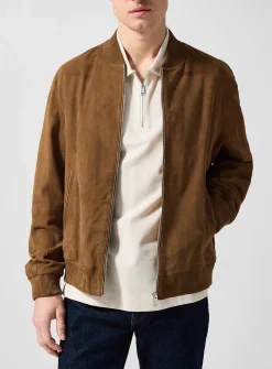 Genuine suede bomber jacket