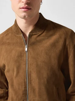 Genuine suede bomber jacket