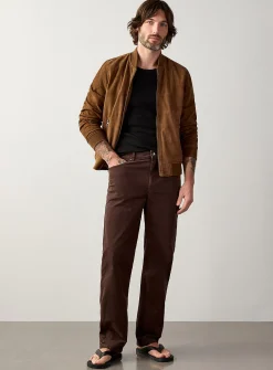Genuine suede bomber jacket
