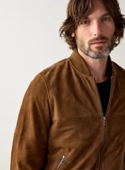 Genuine suede bomber jacket