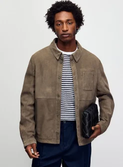 Genuine suede overshirt