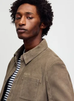 Genuine suede overshirt